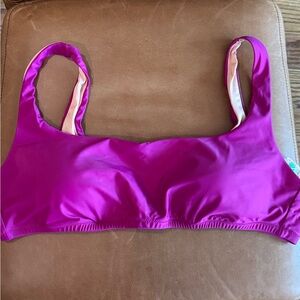 J. Crew magenta square neck bikini top